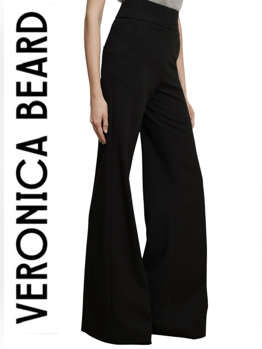 VERONICA BEARD Kalinda Black High-Waist Wide-Leg Trousers NEW! Current Season 4